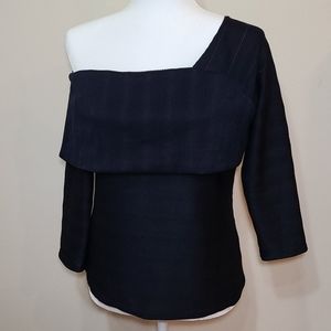 NWT ANTHROPOLOGIE   Blue  Tassel Off shoulder  Top